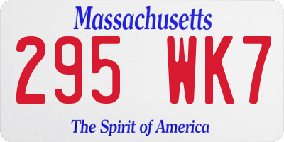 MA license plate 295WK7