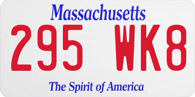 MA license plate 295WK8