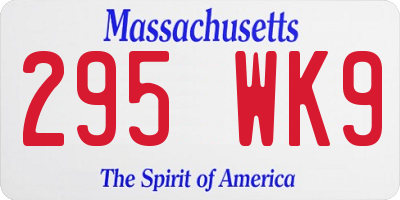 MA license plate 295WK9
