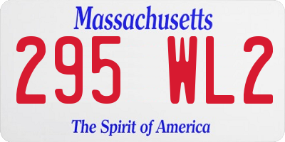 MA license plate 295WL2