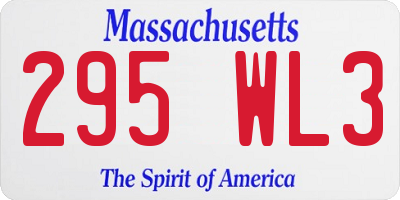 MA license plate 295WL3
