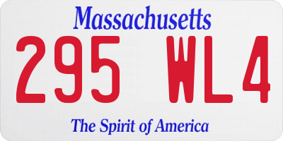 MA license plate 295WL4