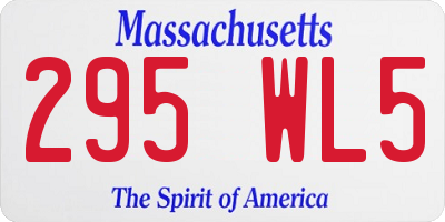 MA license plate 295WL5