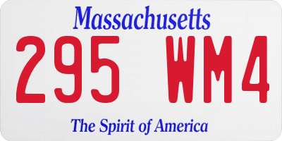 MA license plate 295WM4