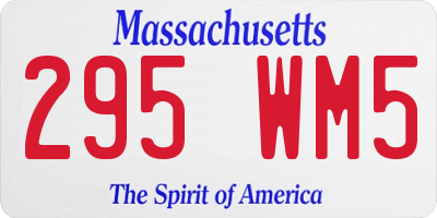 MA license plate 295WM5