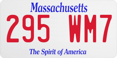 MA license plate 295WM7