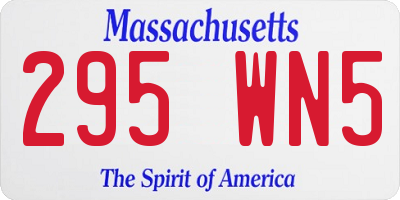 MA license plate 295WN5