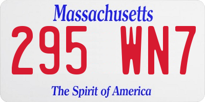 MA license plate 295WN7