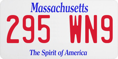 MA license plate 295WN9