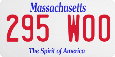 MA license plate 295WO0
