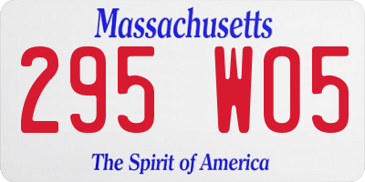 MA license plate 295WO5