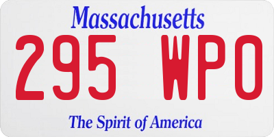 MA license plate 295WP0