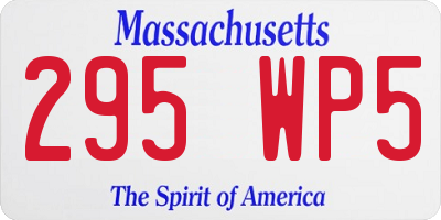 MA license plate 295WP5