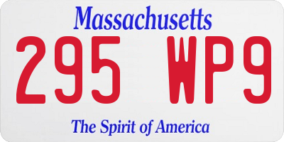 MA license plate 295WP9