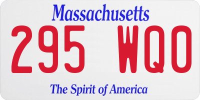 MA license plate 295WQ0