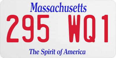 MA license plate 295WQ1