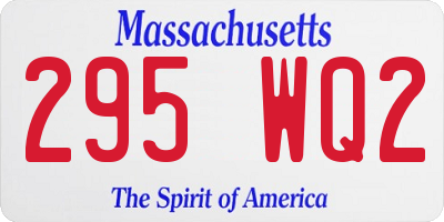 MA license plate 295WQ2