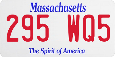 MA license plate 295WQ5