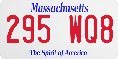MA license plate 295WQ8