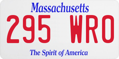 MA license plate 295WR0