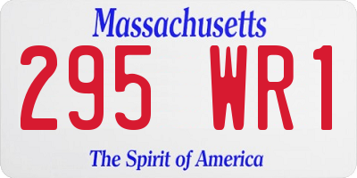 MA license plate 295WR1