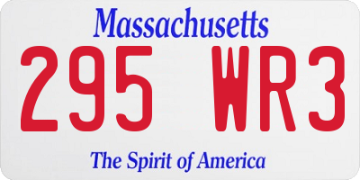 MA license plate 295WR3