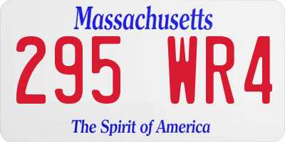 MA license plate 295WR4
