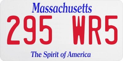 MA license plate 295WR5