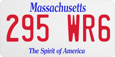 MA license plate 295WR6