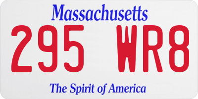 MA license plate 295WR8