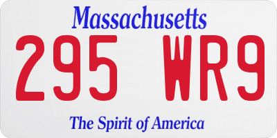 MA license plate 295WR9