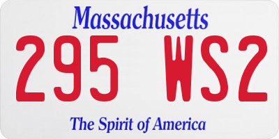 MA license plate 295WS2