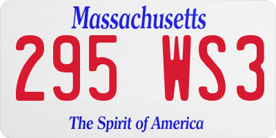 MA license plate 295WS3