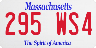 MA license plate 295WS4