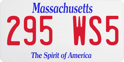 MA license plate 295WS5