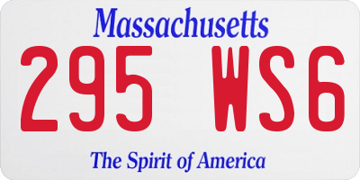 MA license plate 295WS6