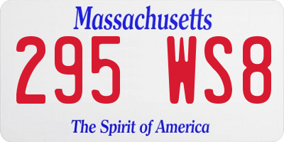 MA license plate 295WS8