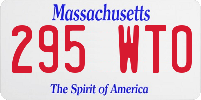 MA license plate 295WT0