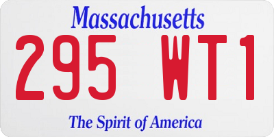MA license plate 295WT1