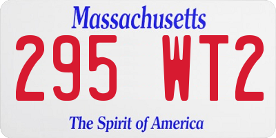 MA license plate 295WT2