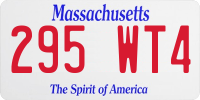 MA license plate 295WT4