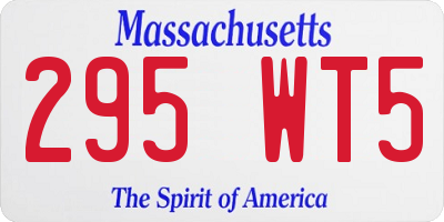 MA license plate 295WT5