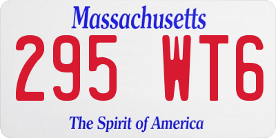 MA license plate 295WT6