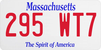 MA license plate 295WT7