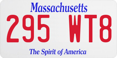 MA license plate 295WT8