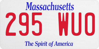 MA license plate 295WU0