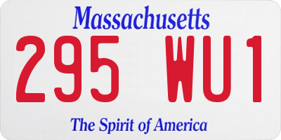 MA license plate 295WU1