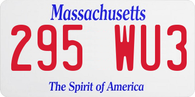 MA license plate 295WU3