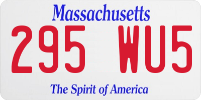 MA license plate 295WU5