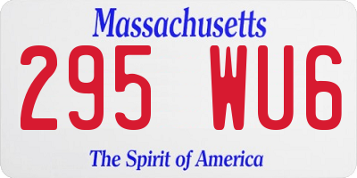 MA license plate 295WU6